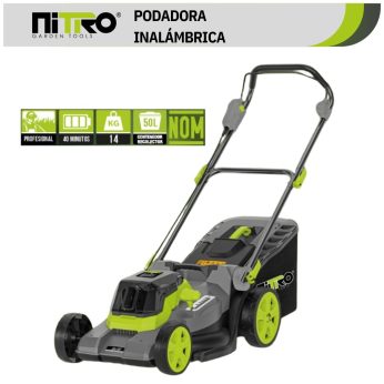 NIT-PB17-2 PODADORA 2 BATERIAS 43cm, 17″ CON BOLSA RECOLECTORA 50Lts